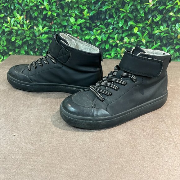 H&M Boys Black Warm Lined High Top Velcro Slip On Shoes Size 13.5 (SKU: 102B) - Picture 2 of 7